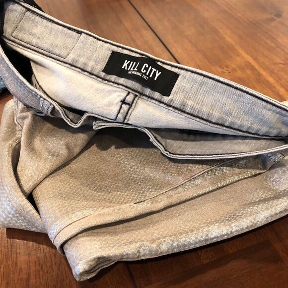 Sz 27, kill city, metallic skinny jeans - Picture 2 of 5